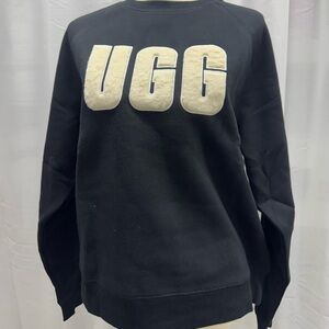 100% UGG Brand Medeline Fuzzy Logo Black Women's Long Sleeve Sweater Sweatshirts